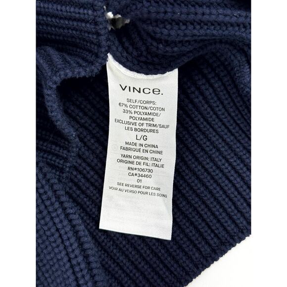 Vince Racked Rib Cotton Stripe in Coastal/Optic White Size L - Picture 9 of 9